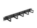 ORGANIZER KABLI 19" 1U Z 5 PLASTIKOWYMI UCHWYTAMI TYP B CZARNY LANBERG
