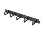 ORGANIZER KABLI 19" 1U Z 5 PLASTIKOWYMI UCHWYTAMI TYP B CZARNY LANBERG
