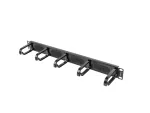 ORGANIZER KABLI 19" 1U Z 5 UCHWYTAMI PANEL SZCZOTKOWANY TYP B CZARNY LANBERG AK-1203-B