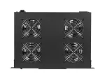 PANEL WENTYLACYJNY LCD POZIOMY 1U Z TERMOSTATEM DO SZAF 19" 4 WENTYLATORY 230V CZARNY LANBERG
