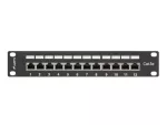 PATCH PANEL 12 PORT 1U 10" KAT.5E FTP Z ORGANIZEREM KABLOWYM EKRANOWANY CZARNY LANBERG
