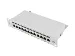PATCH PANEL 12 PORT 1U 10" KAT.6 FTP Z ORGANIZEREM KABLOWYM EKRANOWANY SZARY LANBERG