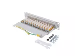 PATCH PANEL 12 PORT 1U 10" KAT.6 FTP Z ORGANIZEREM KABLOWYM EKRANOWANY SZARY LANBERG
