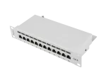 PATCH PANEL 12 PORT 1U 10" KAT.6 FTP Z ORGANIZEREM KABLOWYM EKRANOWANY SZARY LANBERG