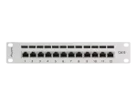PATCH PANEL 12 PORT 1U 10" KAT.6 FTP Z ORGANIZEREM KABLOWYM EKRANOWANY SZARY LANBERG