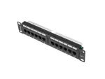 PATCH PANEL 12 PORT 1U 10" KAT.6 UTP CZARNY LANBERG