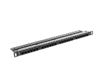 PATCH PANEL 24 PORT 0.5U 19" KAT.5E UTP Z ORGANIZEREM KABLOWYM CZARNY LANBERG