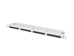 PATCH PANEL 24 PORT 0.5U 19" KAT.5E UTP Z ORGANIZEREM KABLOWYM SZARY LANBERG