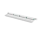 PATCH PANEL 24 PORT 0.5U 19" KAT.5E UTP Z ORGANIZEREM KABLOWYM SZARY LANBERG