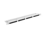 PATCH PANEL 24 PORT 0.5U 19" KAT.5E UTP Z ORGANIZEREM KABLOWYM SZARY LANBERG