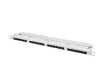 PATCH PANEL 24 PORT 0.5U 19" KAT.5E UTP Z ORGANIZEREM KABLOWYM SZARY LANBERG