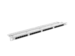 PATCH PANEL 24 PORT 0.5U 19" KAT.5E UTP Z ORGANIZEREM KABLOWYM SZARY LANBERG