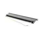 PATCH PANEL 24 PORT 0.5U 19" KAT.6 FTP Z ORGANIZEREM KABLOWYM EKRANOWANY CZARNY LANBERG