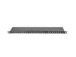 PATCH PANEL 24 PORT 0.5U 19" KAT.6 FTP Z ORGANIZEREM KABLOWYM EKRANOWANY CZARNY LANBERG