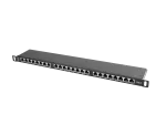 PATCH PANEL 24 PORT 0.5U 19" KAT.6 FTP Z ORGANIZEREM KABLOWYM EKRANOWANY CZARNY LANBERG