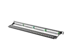 PATCH PANEL 24 PORT 0.5U 19" KAT.6 UTP Z ORGANIZEREM KABLOWYM CZARNY LANBERG