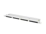PATCH PANEL 24 PORT 0.5U 19" KAT.6 UTP Z ORGANIZEREM KABLOWYM SZARY LANBERG