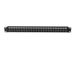 PATCH PANEL 24 PORT 1U 19" GNIAZDO TYP F BECZKA CZARNY LANBERG
