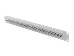 PATCH PANEL 24 PORT 1U 19" GNIAZDO TYP F BECZKA SZARY LANBERG