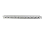 PATCH PANEL 24 PORT 1U 19" GNIAZDO TYP F BECZKA SZARY LANBERG