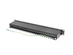 PATCH PANEL 24 PORT 1U 19" KAT.5E FTP Z ORGANIZEREM KABLOWYM EKRANOWANY CZARNY LANBERG