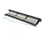 PATCH PANEL 24 PORT 1U 19" KAT.5E FTP Z ORGANIZEREM KABLOWYM EKRANOWANY CZARNY LANBERG