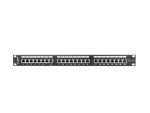 PATCH PANEL 24 PORT 1U 19" KAT.5E FTP Z ORGANIZEREM KABLOWYM EKRANOWANY CZARNY LANBERG