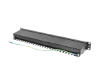 PATCH PANEL 24 PORT 1U 19" KAT.5E FTP Z ORGANIZEREM KABLOWYM EKRANOWANY CZARNY LANBERG