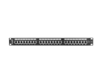 PATCH PANEL 24 PORT 1U 19" KAT.5E FTP Z ORGANIZEREM KABLOWYM EKRANOWANY CZARNY LANBERG