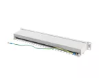 PATCH PANEL 24 PORT 1U 19" KAT.5E FTP Z ORGANIZEREM KABLOWYM EKRANOWANY SZARY LANBERG