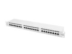 PATCH PANEL 24 PORT 1U 19" KAT.5E FTP Z ORGANIZEREM KABLOWYM EKRANOWANY SZARY LANBERG