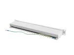 PATCH PANEL 24 PORT 1U 19" KAT.5E FTP Z ORGANIZEREM KABLOWYM EKRANOWANY SZARY LANBERG
