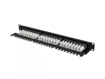 PATCH PANEL 24 PORT 1U 19" KAT.5E UTP Z ORGANIZEREM KABLOWYM CZARNY LANBERG