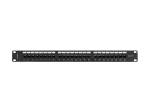 PATCH PANEL 24 PORT 1U 19" KAT.5E UTP Z ORGANIZEREM KABLOWYM CZARNY LANBERG