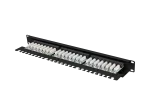 PATCH PANEL 24 PORT 1U 19" KAT.5E UTP Z ORGANIZEREM KABLOWYM CZARNY LANBERG