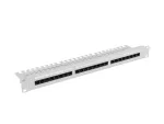 PATCH PANEL 24 PORT 1U 19" KAT.5E UTP Z ORGANIZEREM KABLOWYM SZARY LANBERG