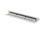 PATCH PANEL 24 PORT 1U 19" KAT.5E UTP Z ORGANIZEREM KABLOWYM SZARY LANBERG