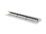 PATCH PANEL 24 PORT 1U 19" KAT.5E UTP Z ORGANIZEREM KABLOWYM SZARY LANBERG