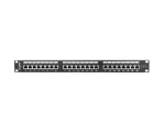 PATCH PANEL 24 PORT 1U 19" KAT.6 FTP Z ORGANIZEREM KABLOWYM EKRANOWANY CZARNY LANBERG