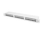 PATCH PANEL 24 PORT 1U 19" KAT.6 FTP Z ORGANIZEREM KABLOWYM EKRANOWANY SZARY LANBERG