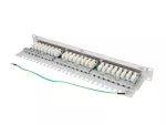 PATCH PANEL 24 PORT 1U 19" KAT.6 FTP Z ORGANIZEREM KABLOWYM EKRANOWANY SZARY LANBERG