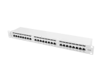 PATCH PANEL 24 PORT 1U 19" KAT.6 FTP Z ORGANIZEREM KABLOWYM EKRANOWANY SZARY LANBERG