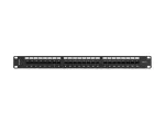 PATCH PANEL 24 PORT 1U 19" KAT.6 UTP Z ORGANIZEREM KABLOWYM CZARNY LANBERG