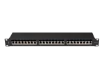PATCH PANEL 24 PORT 1U 19" KAT.6A FTP Z ORGANIZEREM KABLOWYM EKRANOWANY CZARNY LANBERG