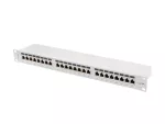 PATCH PANEL 24 PORT 1U 19" KAT.6A FTP Z ORGANIZEREM KABLOWYM EKRANOWANY SZARY LANBERG