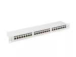 PATCH PANEL 24 PORT 1U 19" KAT.6A FTP Z ORGANIZEREM KABLOWYM EKRANOWANY SZARY LANBERG