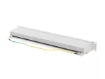 PATCH PANEL 24 PORT 1U 19" KAT.6A FTP Z ORGANIZEREM KABLOWYM EKRANOWANY SZARY LANBERG