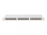 PATCH PANEL 24 PORT 1U 19" KAT.6A FTP Z ORGANIZEREM KABLOWYM EKRANOWANY SZARY LANBERG