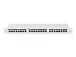 PATCH PANEL 24 PORT 1U 19" KAT.6A FTP Z ORGANIZEREM KABLOWYM EKRANOWANY SZARY LANBERG