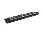 PATCH PANEL 24 PORT 1U 19" KAT.6A UTP Z ORGANIZEREM KABLOWYM CZARNY LANBERG